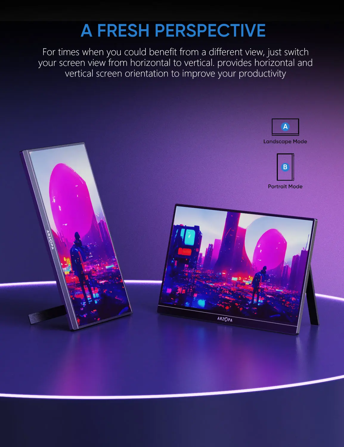 Arzopa Z1FC Black 16.1" 144Hz FHD 100%sRGB Portable Monitor - Image 7
